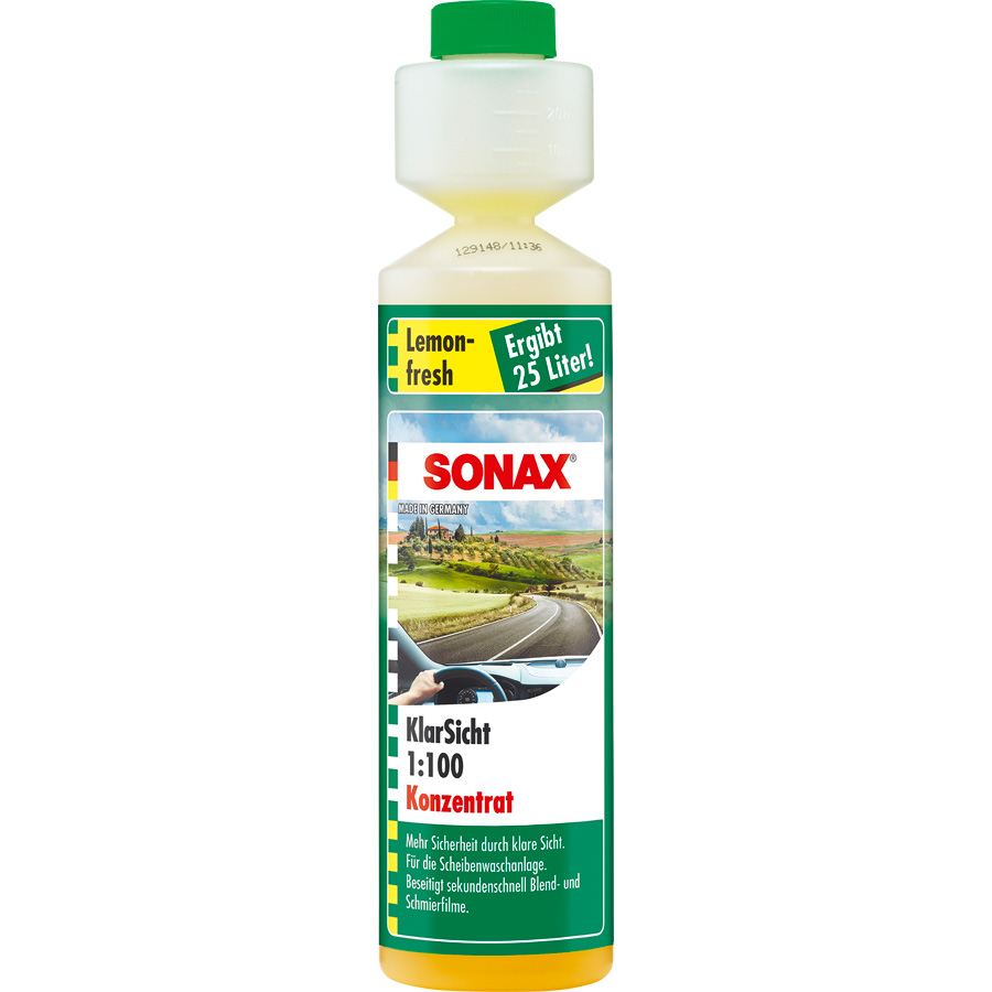 SONAX KlarSicht 1:100 Konzentrat Lemon-fresh, 250 ml - ATU