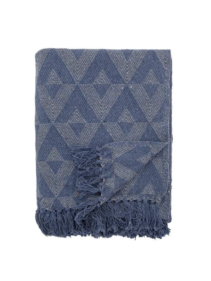 Bloomingville Decke UDINE Blau Gemustert 160x130 cm günstig kaufen onesize