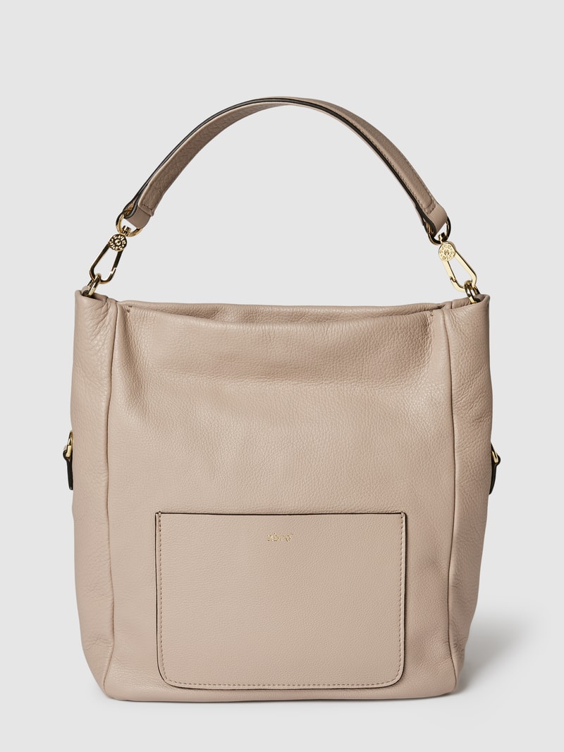 Tote Bag mit Label-Detail Modell 'RAQUEL' in sand