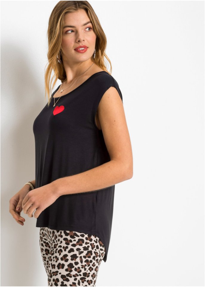 Shirt mit Stickerei aus nachhaltiger Viskose