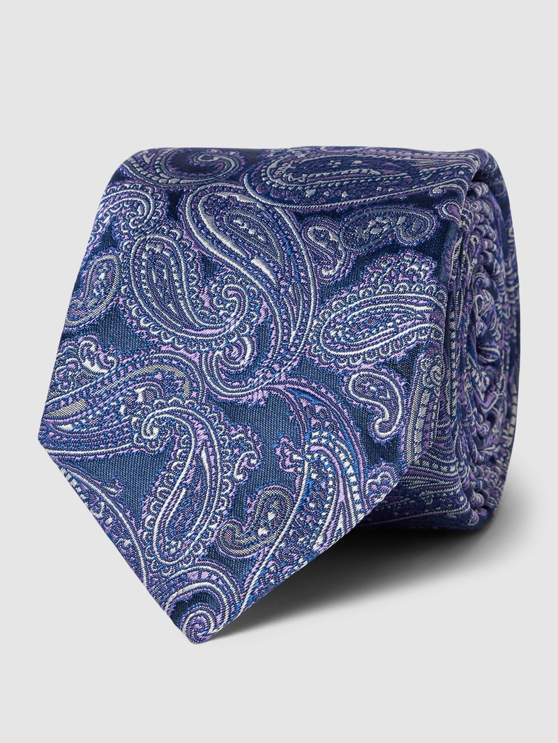 Krawatte aus Seide mit Allover-Muster (7,5 cm) in aubergine