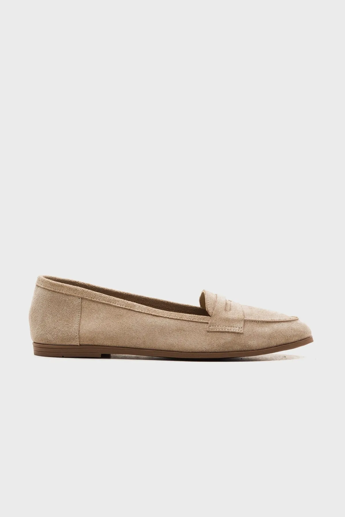 LuviShoes  F02 Damen-Ballerinas aus beigem Wildleder