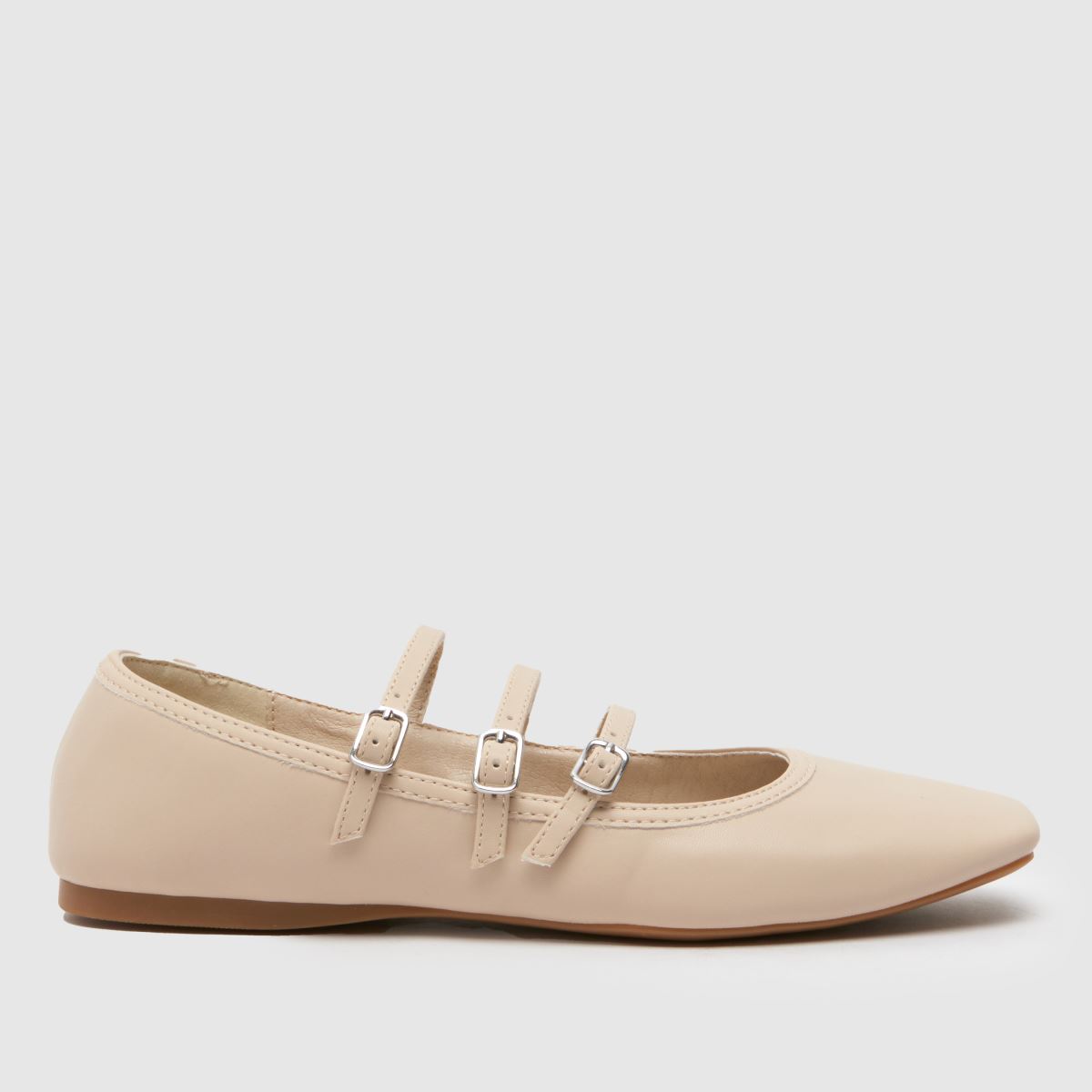 Schuh Lianna Mary Jane ballerinaskor i naturfärgad läder