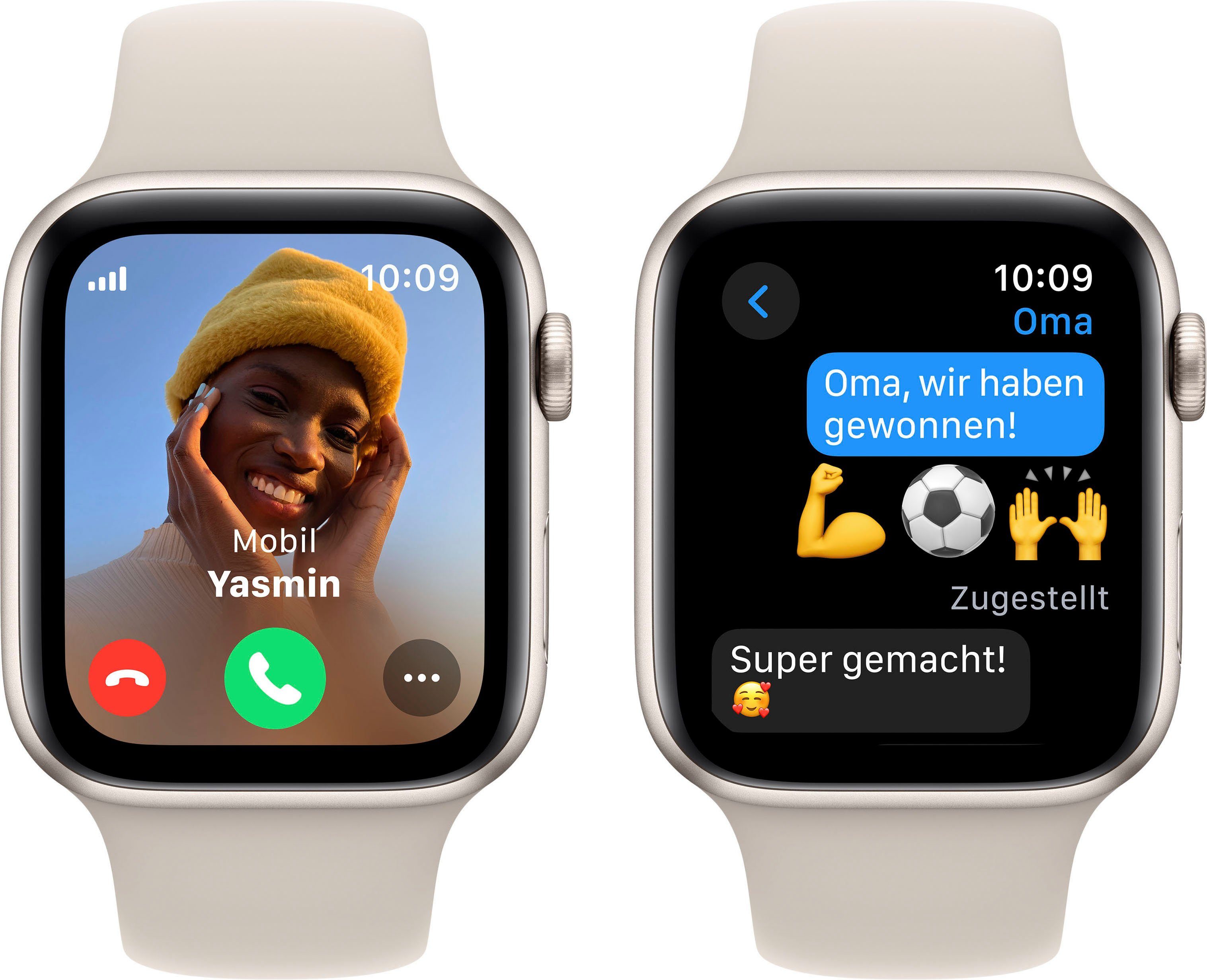 Apple Watch SE GPS Aluminium 44 mm + Cellular S/M Smartwatch (4,4 cm/1,73 Zoll, Watch OS 10), Sport Band