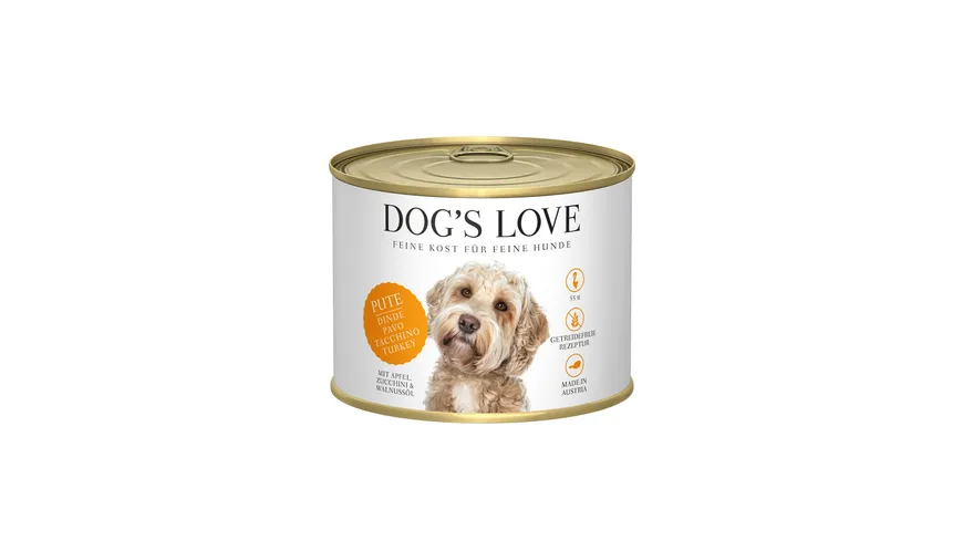 DOG'S LOVE Hundenassfutter Adult Pute 200 g