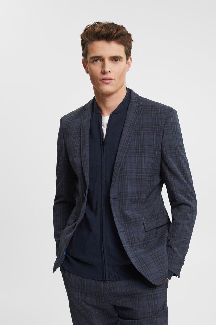Mix & Match: Einreihiger Blazer mit Karomuster