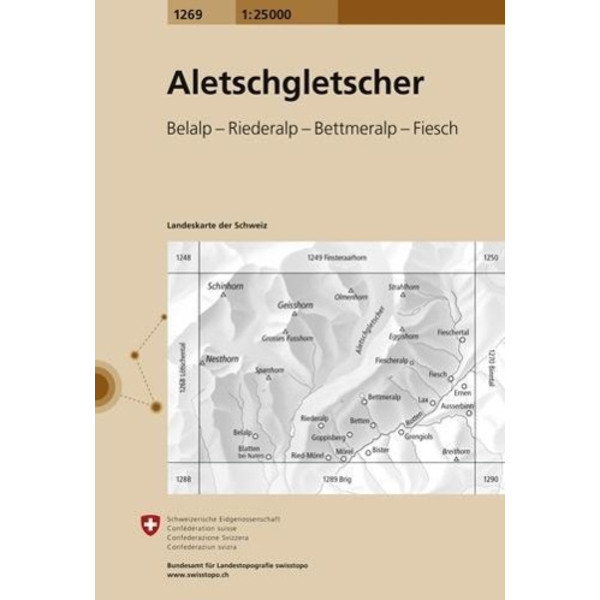 Swisstopo 1 : 25 000 Aletschgletscher - Wanderkarte