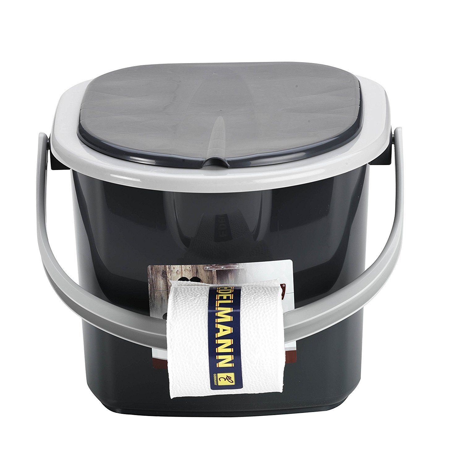 BranQ Campingtoilette 1305, Reise WC Toilette Toiletteneimer Eimer 15,5L