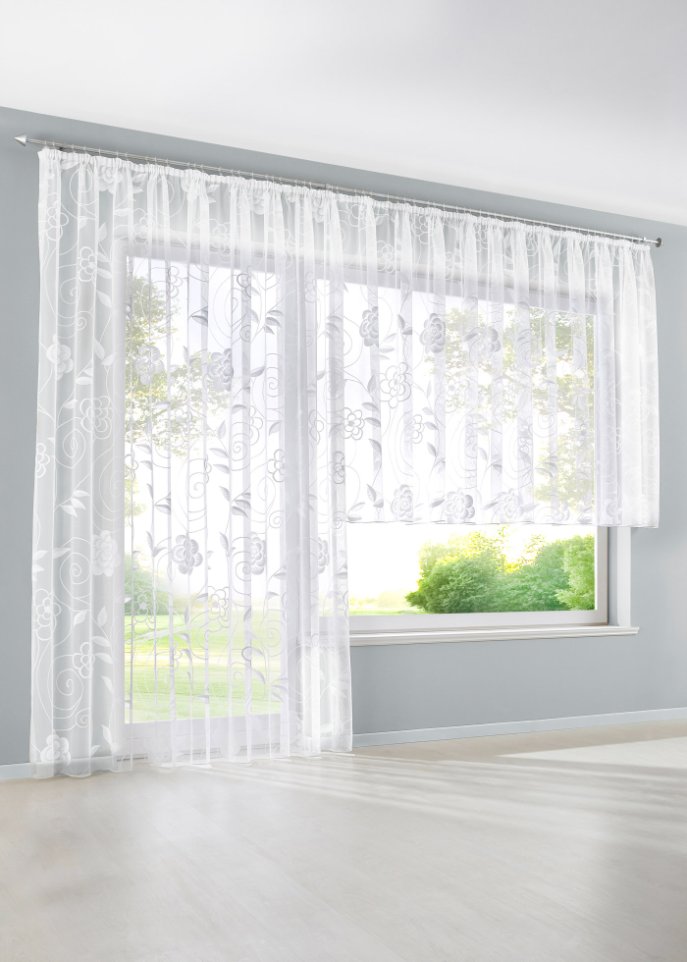 Jacquard Gardine mit Blumen