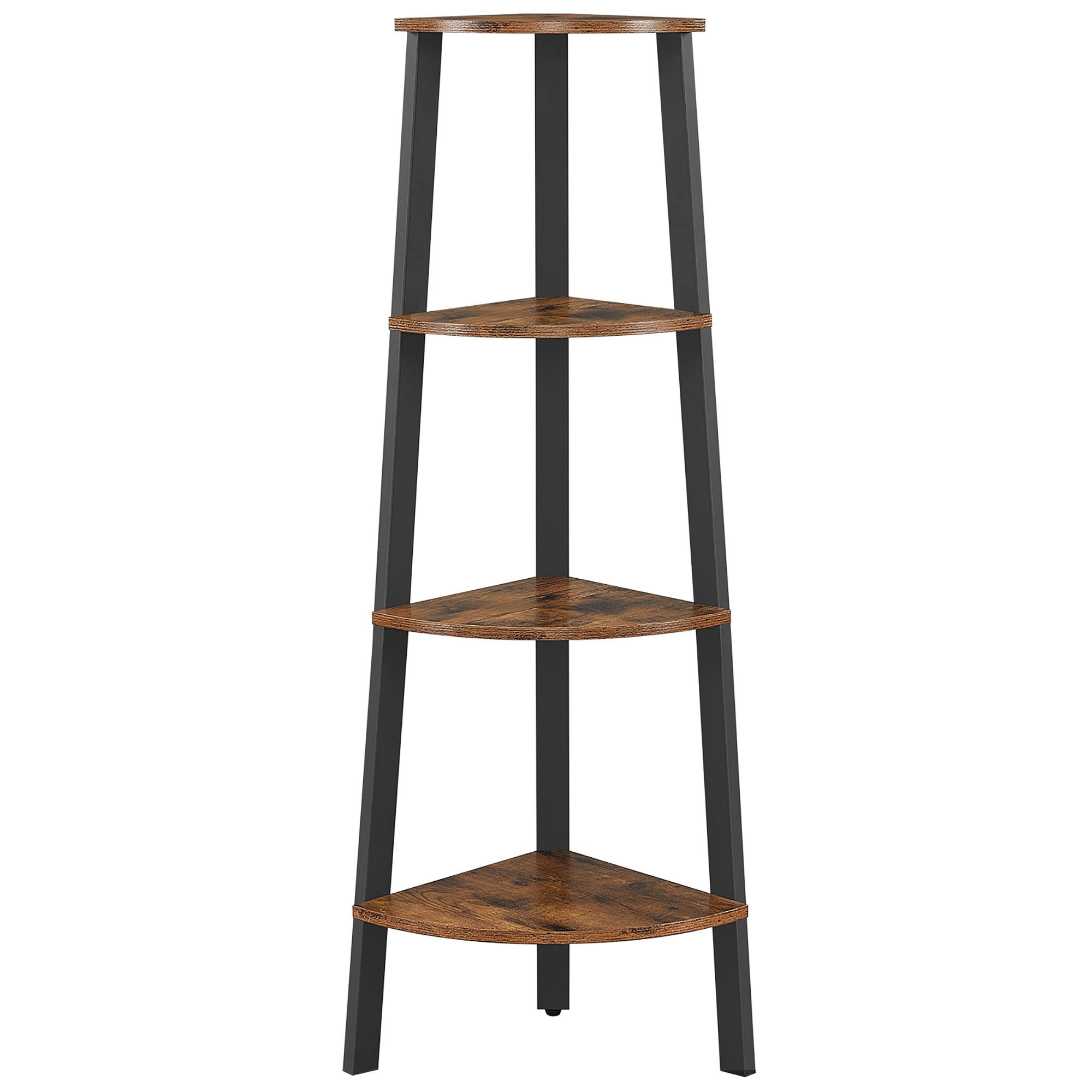 VASAGLE Eckregal, Bücherregal, mit 4/5 Ebenen, H: 125/159cm, mit Stahlrahmen
