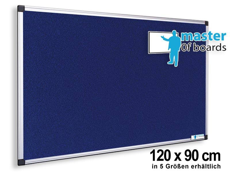 Master of Boards Filz-Pinnwand Blau mit Aluminium-Rahmen 120 x 90 cm