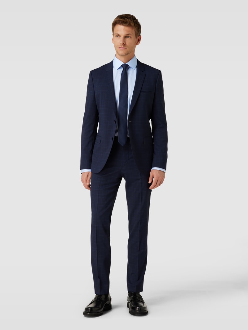 Modern Fit Business-Hemd mit Knopfleiste Modell 'Global' in bleu