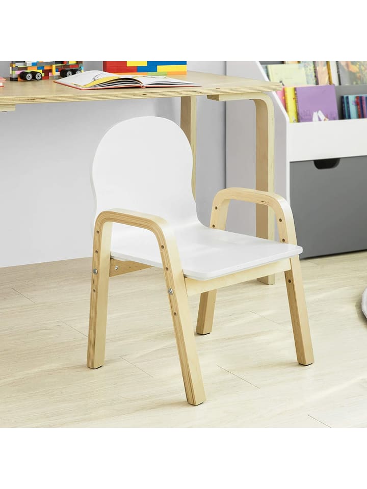 SoBuy Stühlchen in Weiß und Natur - (B)40 x (H)53 x (T)32cm günstig kaufen onesize