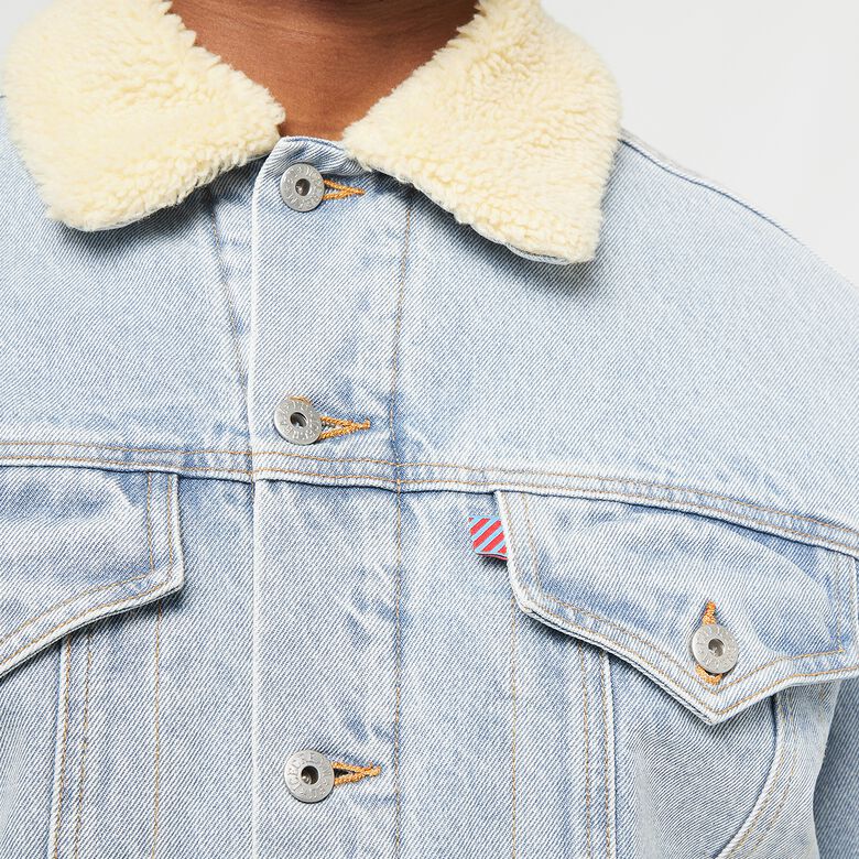 ICECREAM Running Dog Sherpa Trucker Jacket heavy wash blue
