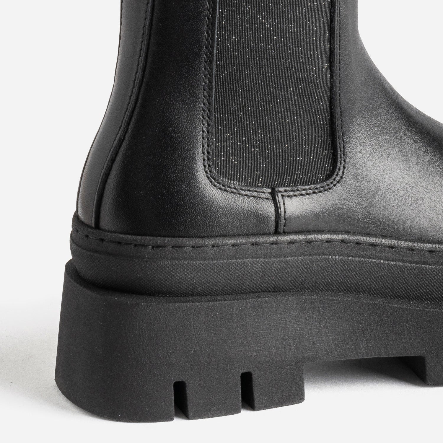 Chelsea boots TEXTO noir cuir éco-conçu maxi crans