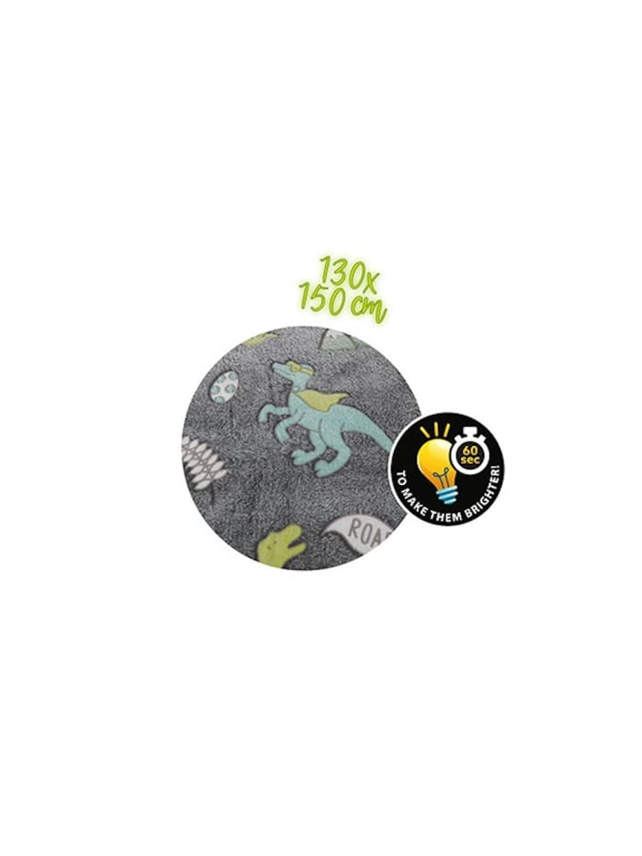 Toi-Toys Kinder-Decke Dinosaurier leuchtet im Dunkeln 130 cm x 150 cm 0 Monate günstig kaufen onesize