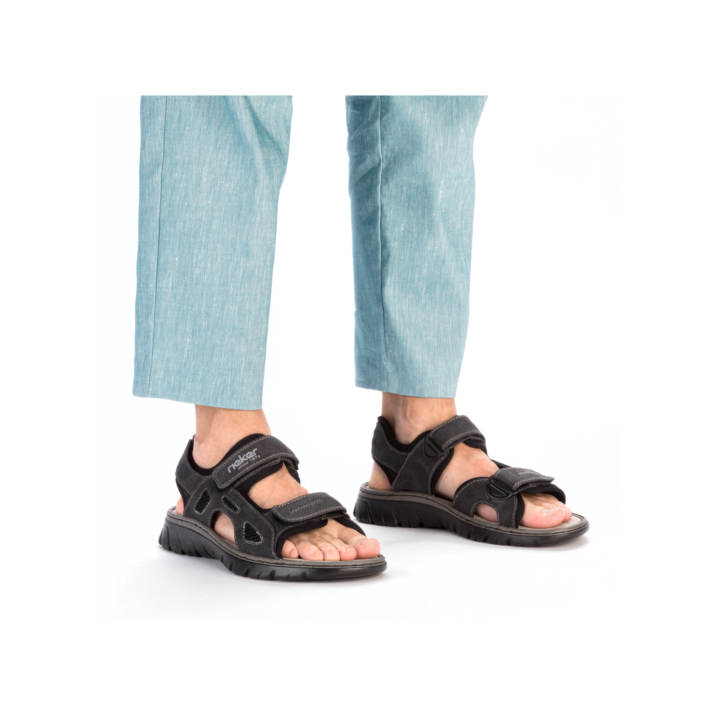 Rieker Herren Trekkingsandalen steingrau