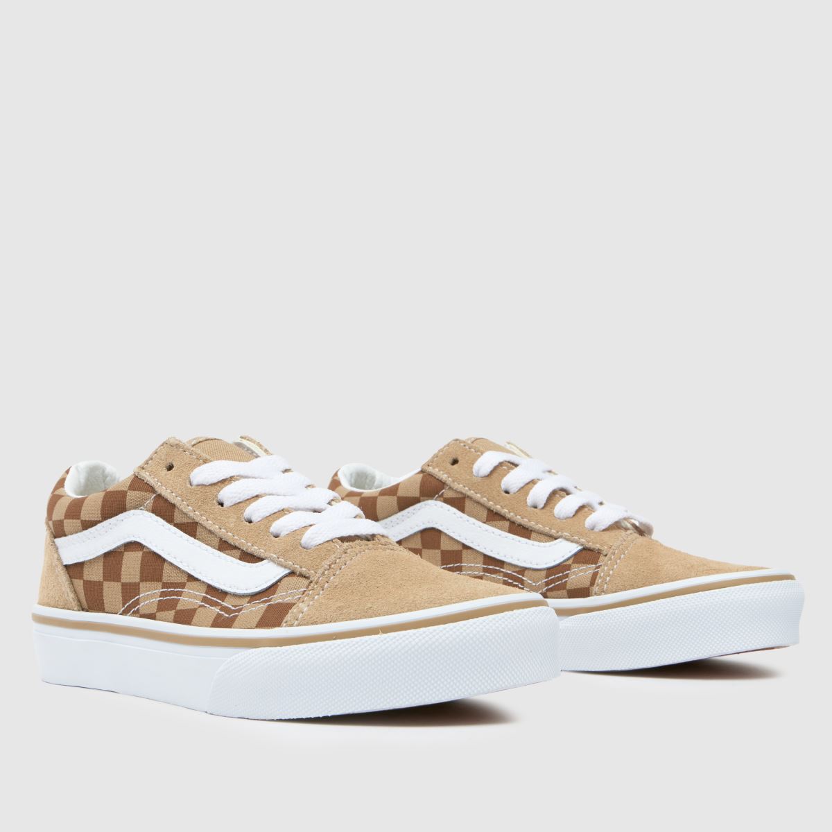 Béžové a hnědé dětské tenisky Vans Old Skool