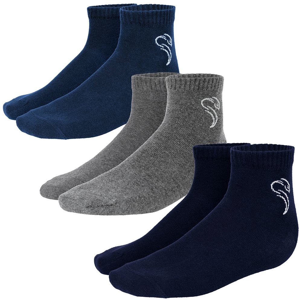 Black Snake 3-Pack Blue Pure Comfort Quarter Sneakersocken