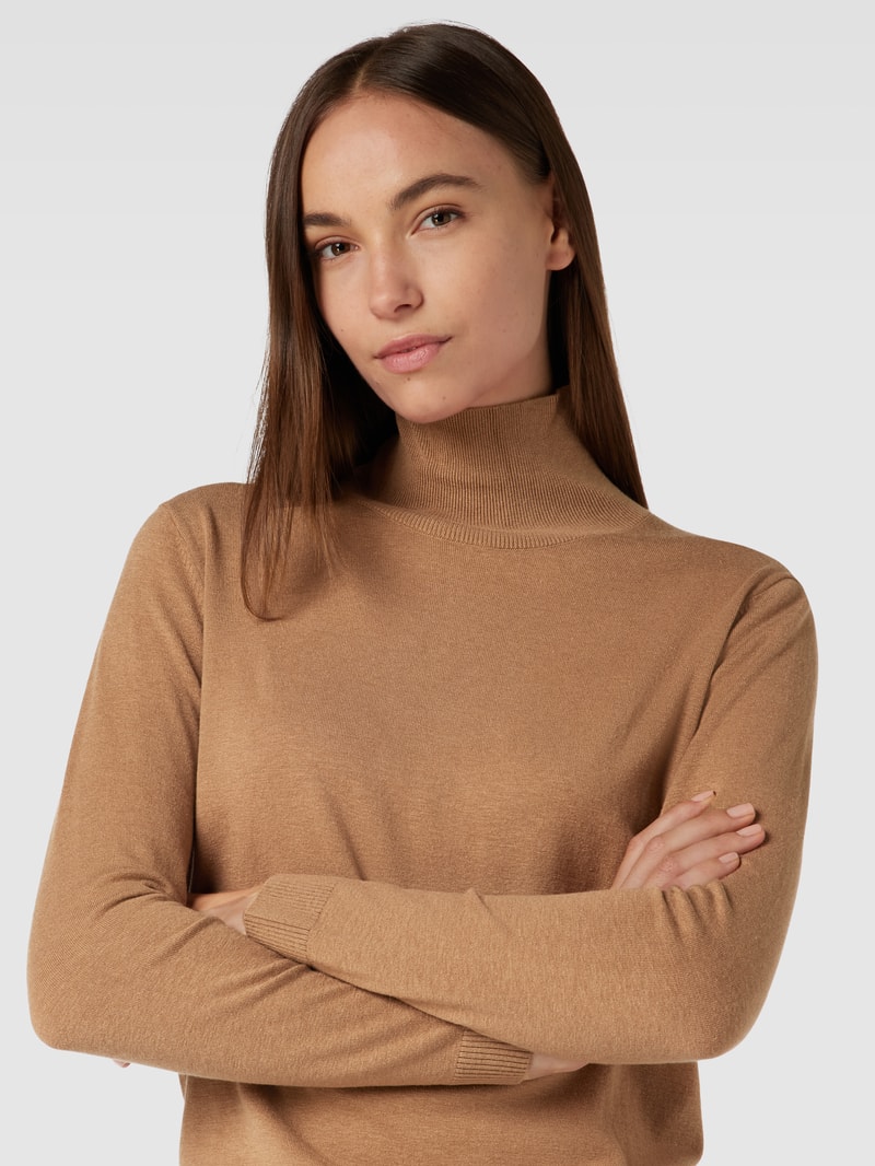 Longsleeve mit Stehkragen Modell 'KIKU' in camel