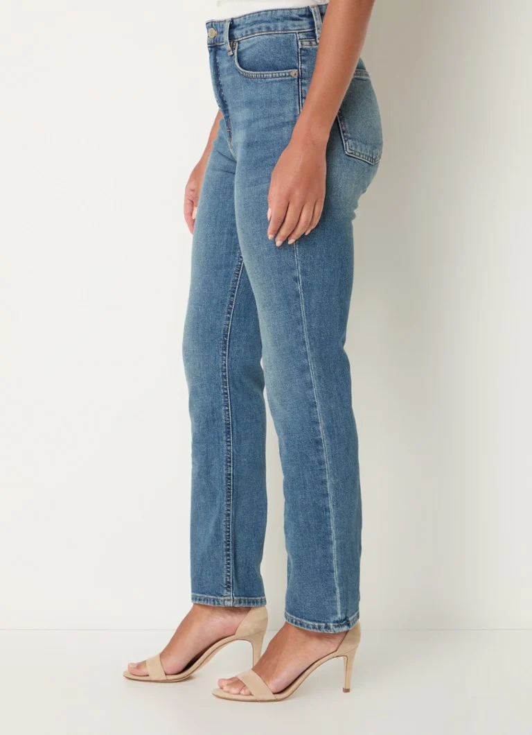 Ralph Lauren  High waist straight leg jeans met medium wassing