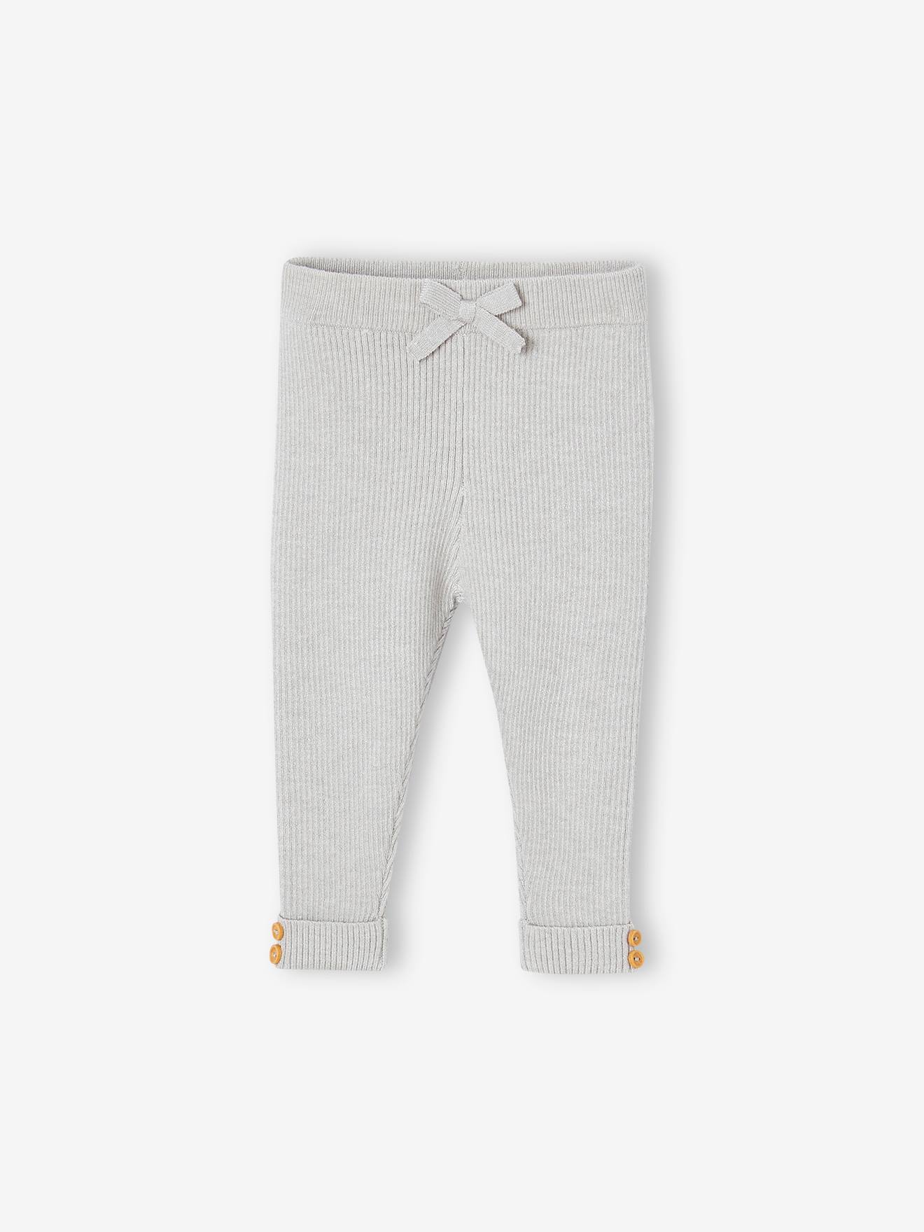 Legging en tricot bébé beige