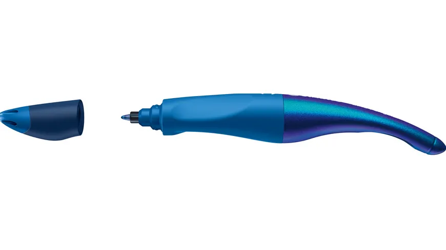 STABILO® EASYoriginal Tintenroller für Rechtshänder - Holograph Edition in blau inklusive Patrone-Schreibfarbe blau (löschbar) blau