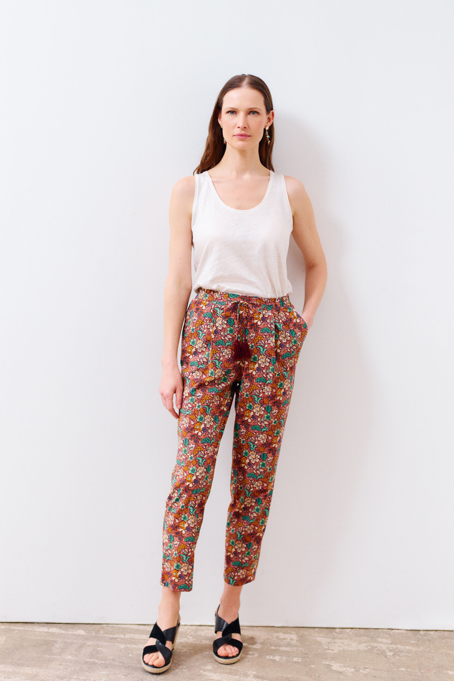pantalon bijou marron fonce femme