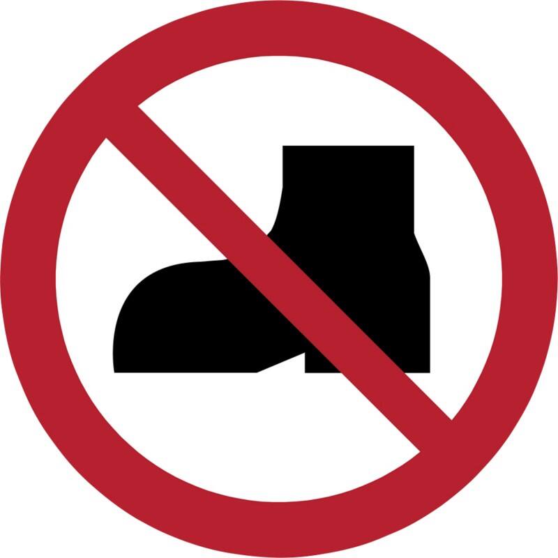 Djois Warnschild Tragen von Straßenschuhen verboten Klebstoff, einschraubbar PP (Polypropylen) 30 (B) x 0,14 (H) cm 3 Stück