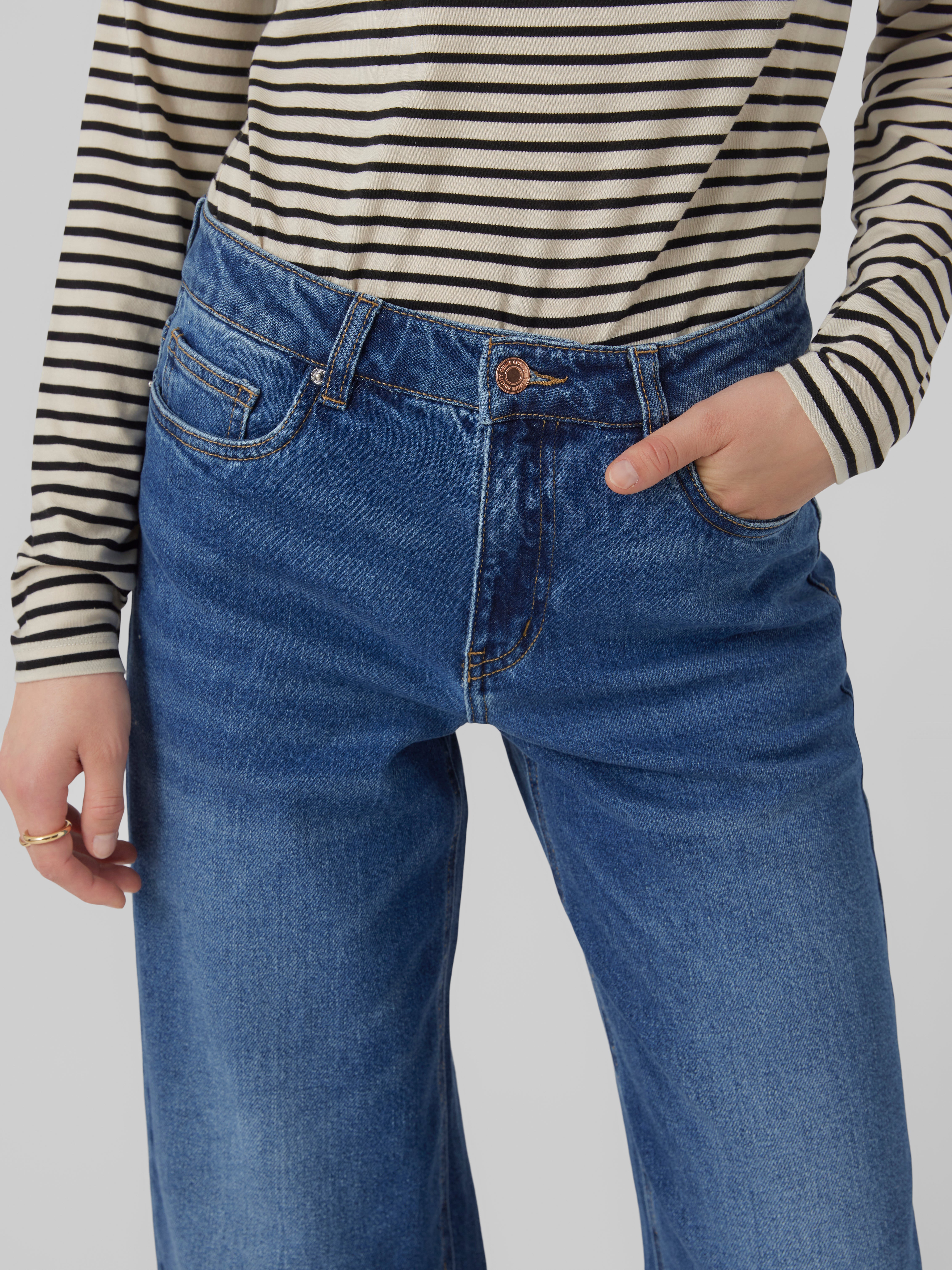 VMFAITH Niedrige Taille Weit geschnitten Jeans