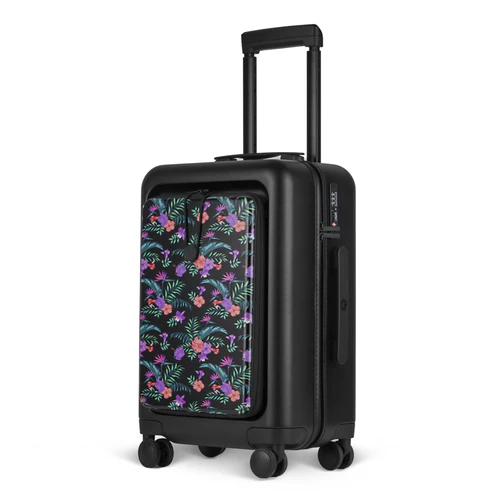ORLY 4-wheel hard-shell suitcase, BCN pouch, black