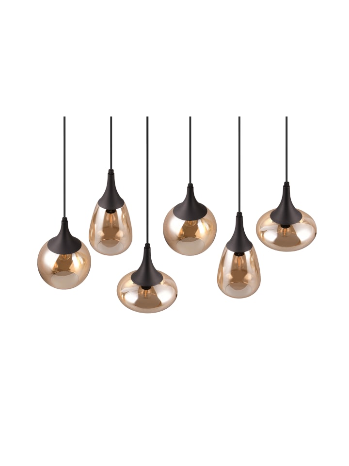 Trio Leuchten Pendelleuchte LUMINA in schwarz matt / amber günstig kaufen onesize