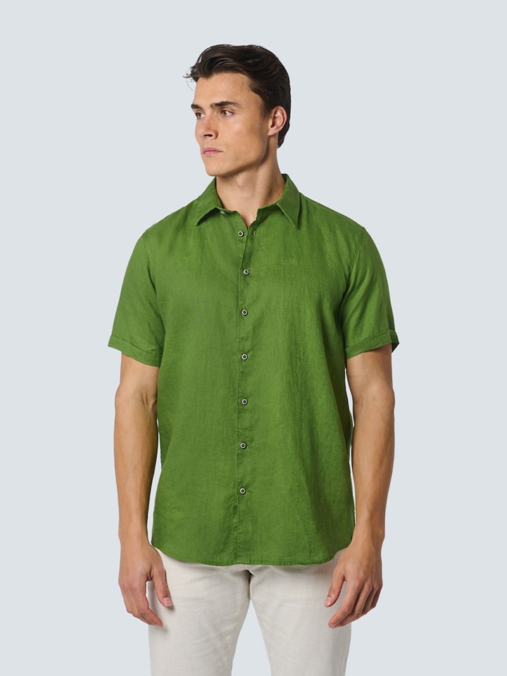 No Excess Leinen-Hemd in Grün günstig kaufen