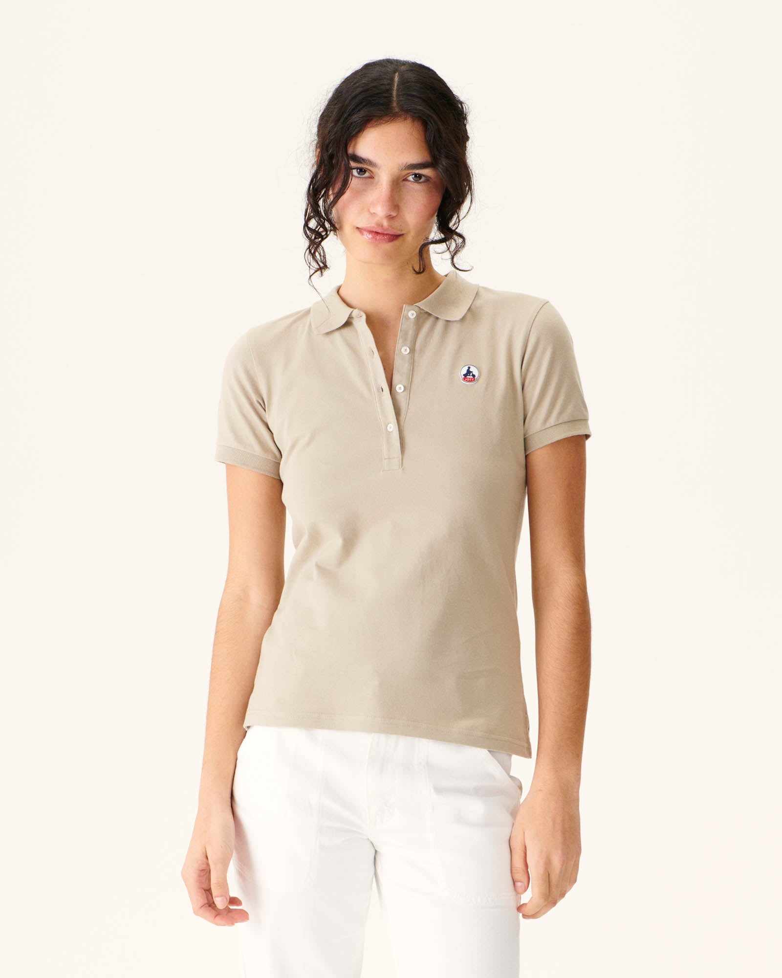 Polo femme en coton biologique Beige Franca