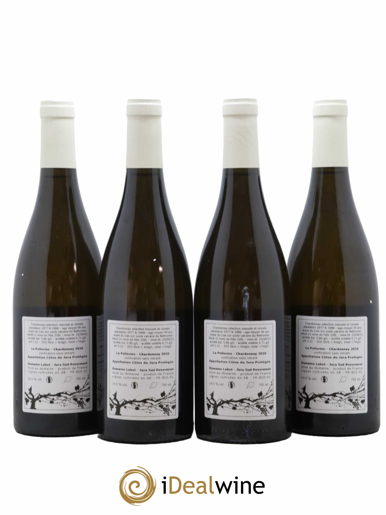 Côtes du Jura Chardonnay La Pellerine Labet 2020 - Lot de 4 Bouteilles