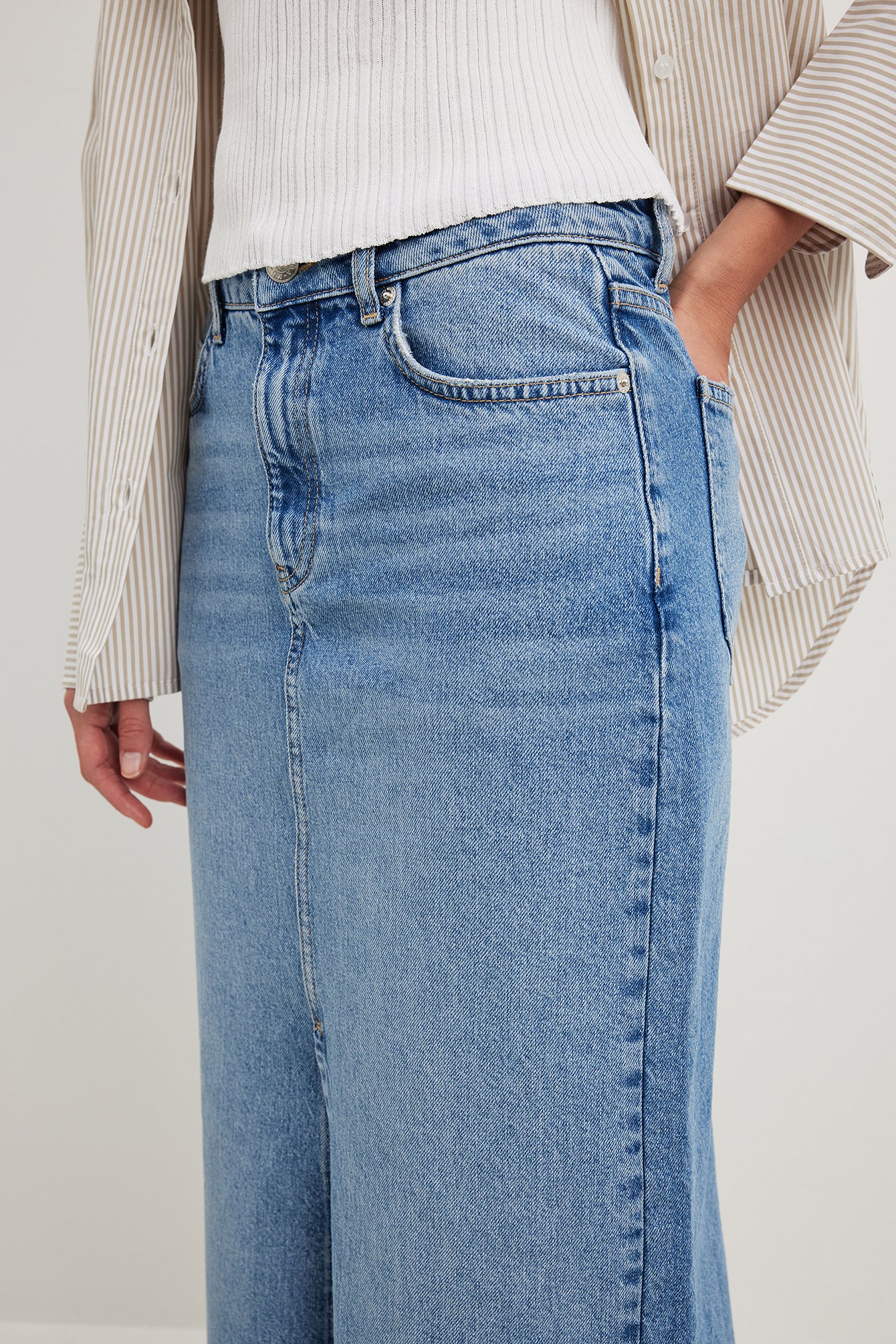 Weiter Maxirock aus Denim