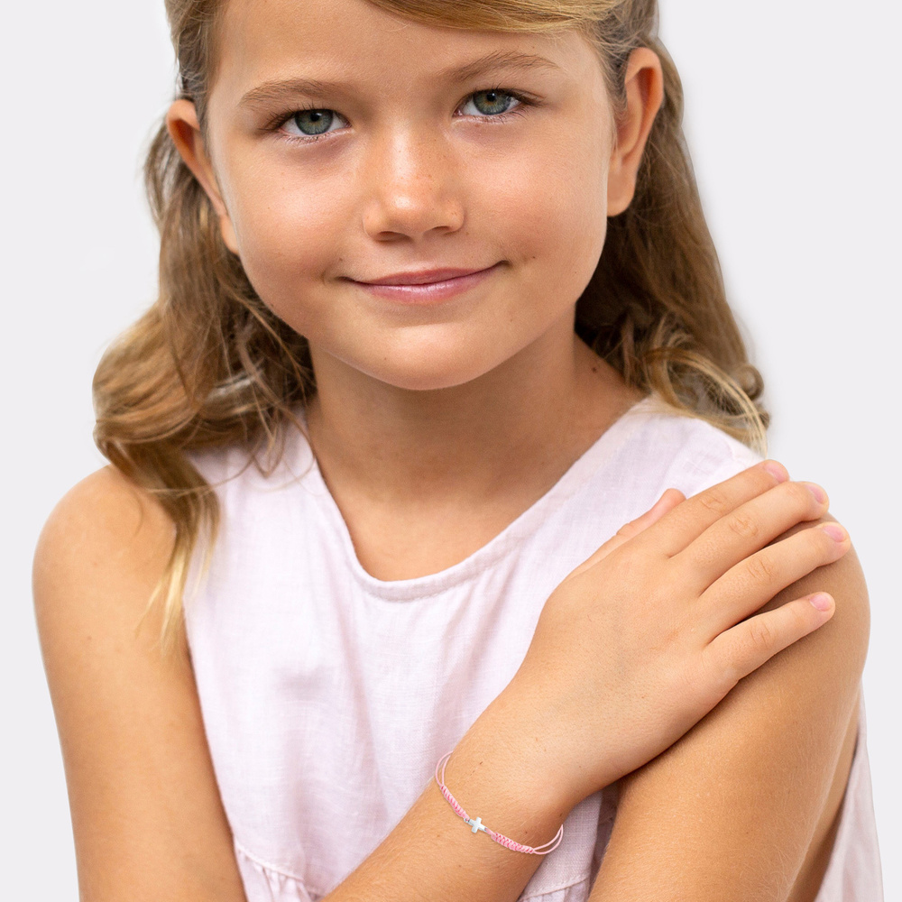 Elli Elli Bracelet Elli - Croix Pendentif Ludique Bracelet Enfants - (925/1000) Argent Bracelet