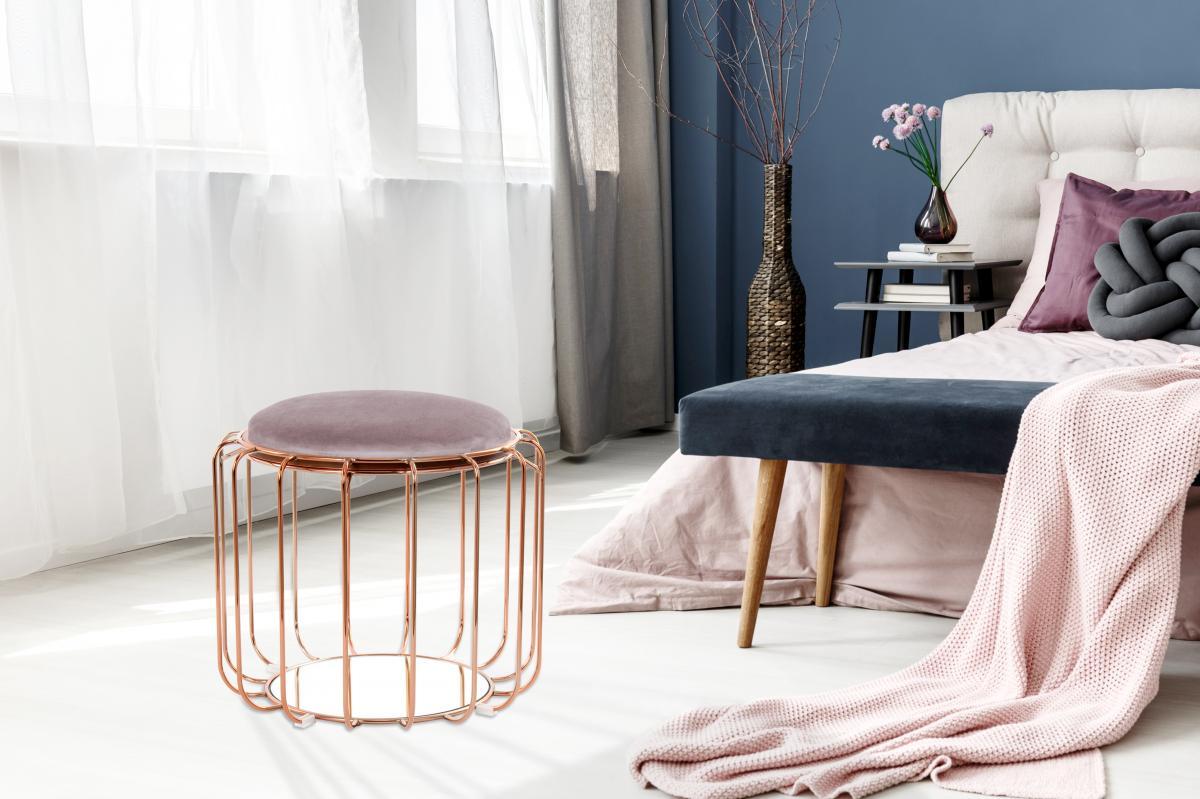 Kayoom Beistelltisch / Pouf Comfortable 110 Hellviolett / Rosé