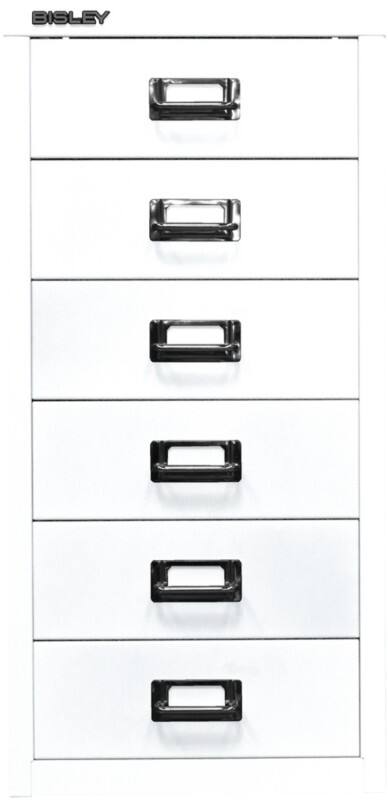 Bisley Schubladenschrank 6 Schübe Verkehrsweiß 279 x 380 x 590 mm