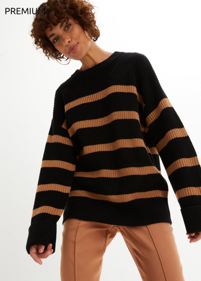 Wollpullover mit lockerer Passform