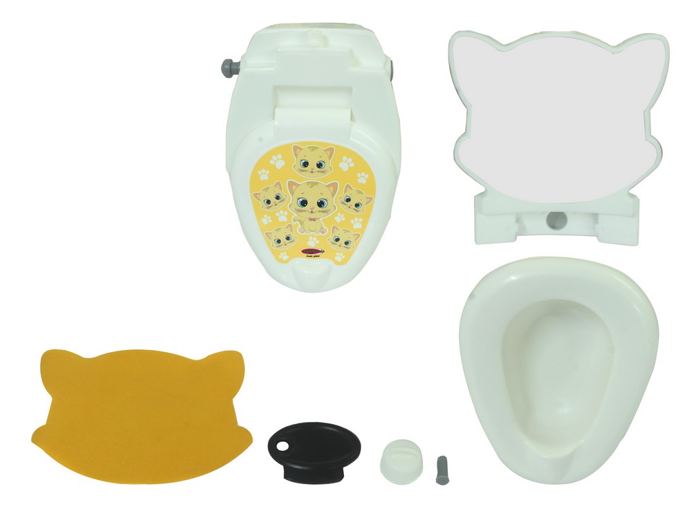 Jamara e.K. JAMARA-460955-Meine kleine Toilette Katze mit Spülsound und Toilettenpapierhalter