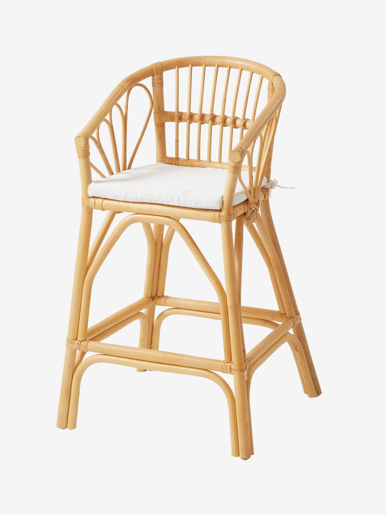 Vertbaudet Kinder Hochstuhl aus Rattan BOHO - natur/blumenform