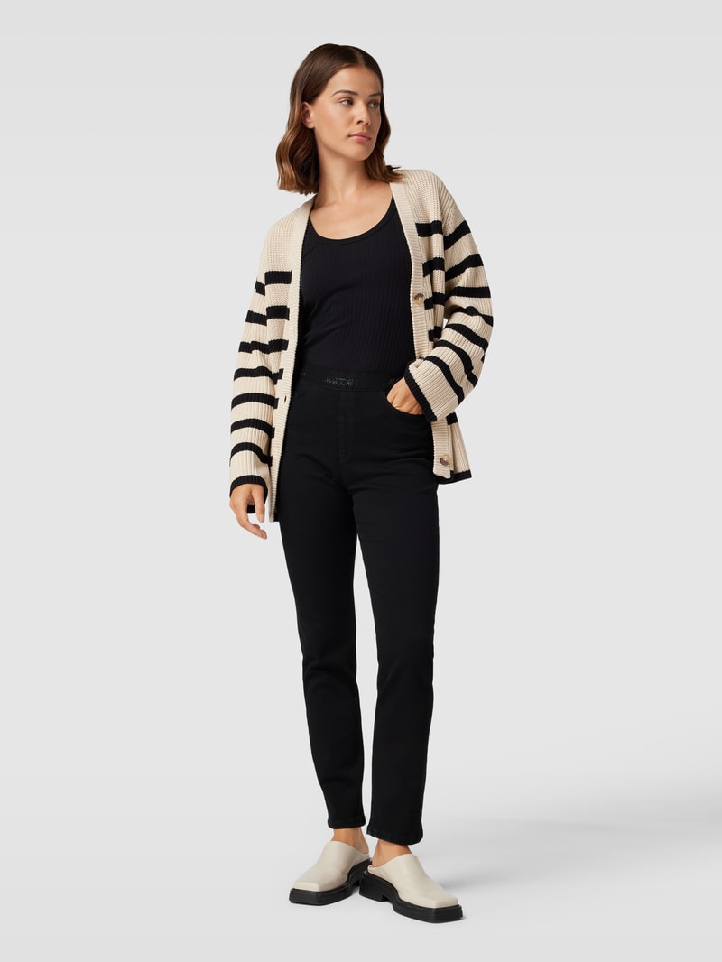 Jeans mit elastischem Bund Modell 'SIENA' in schwarz