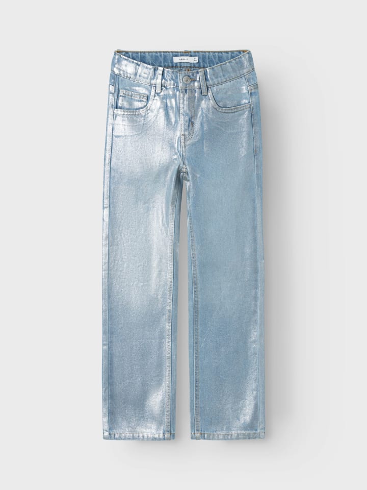 name it Metallic Jeans NKFROSE STRAIGHT JEANS in light blue denim günstig kaufen