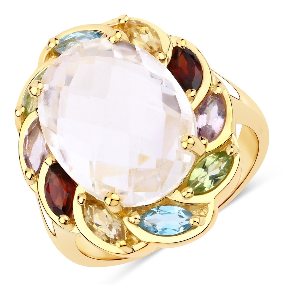 Rafaela Donata Bague Argent sterling Cristal de quartz en Or jaune Bague