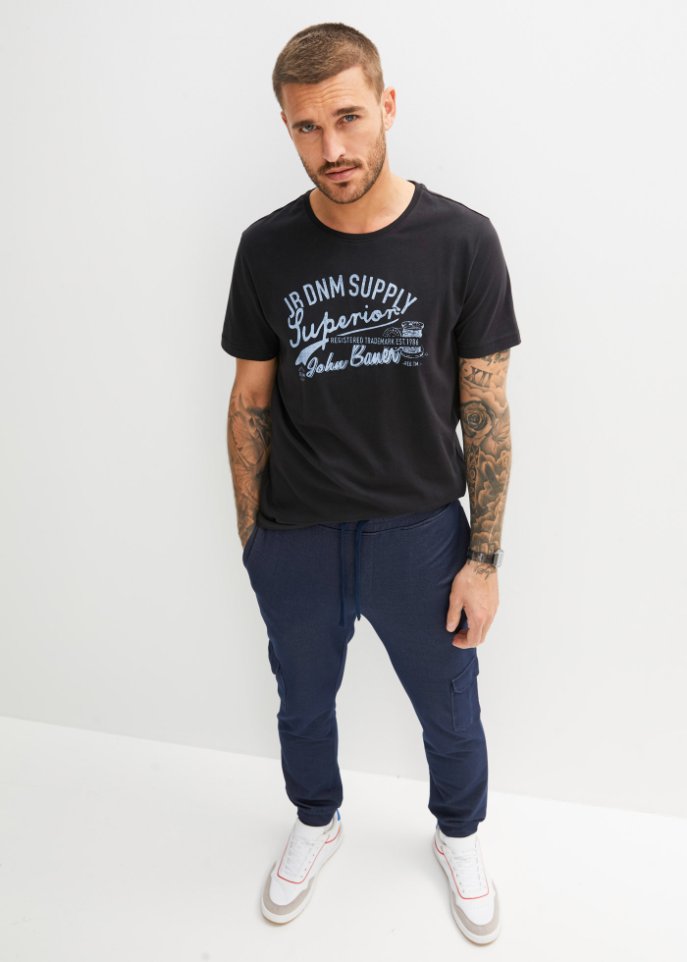 Cargo-Sweathose in Denimoptik