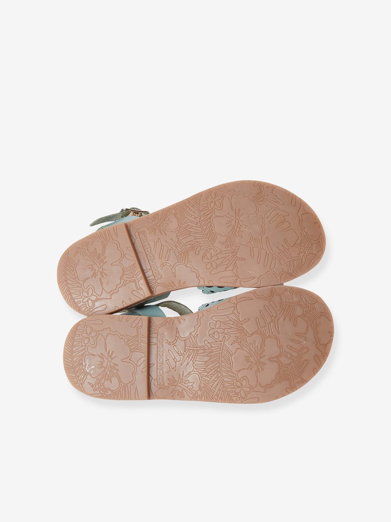 Vertbaudet Mädchen Sandalen, pflanzlich gegerbtes Leder - aqua