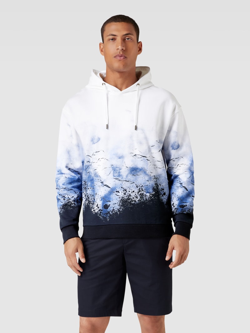 Hoodie mit Motiv-Print Modell 'Sorin' in ozean blau
