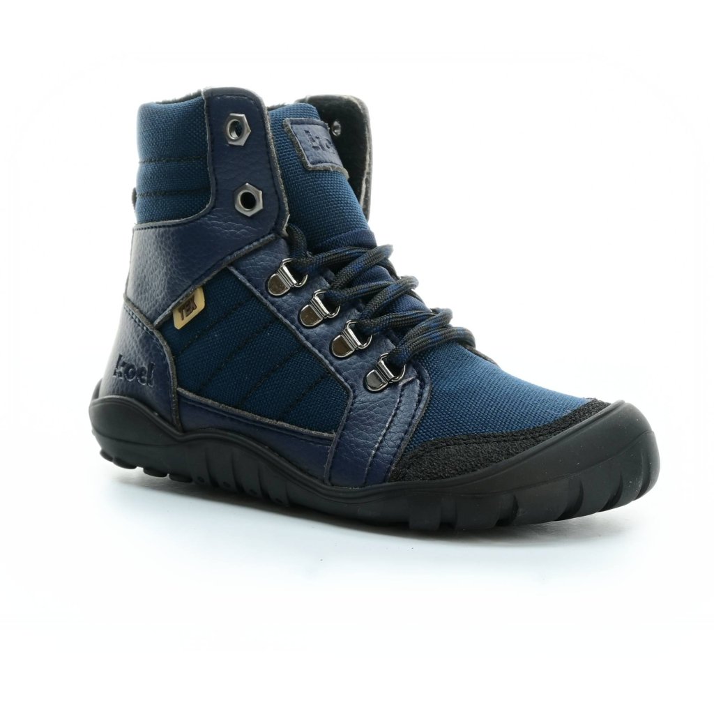 Koel4kids Mica Vegan Tex Blue 04T001.50E-110 mit Fleece gefütterte Barfuß-Stiefeletten