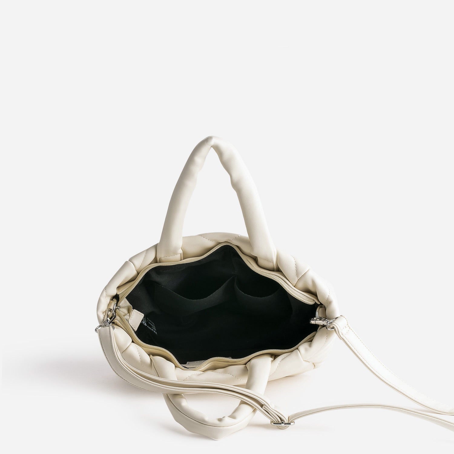 Sac à main TEXTO écru matelassé